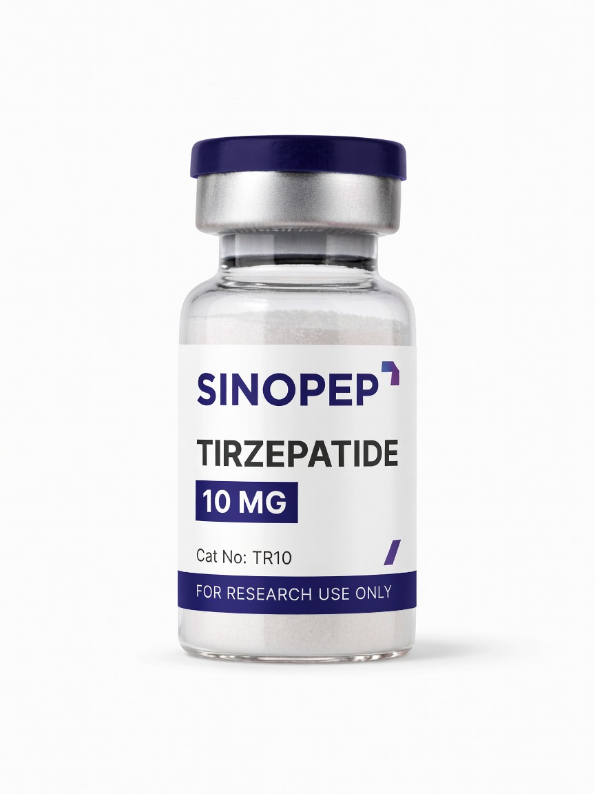 SinoPep Tirzepatide 10 mg vial, lot SNP-TR10-8305